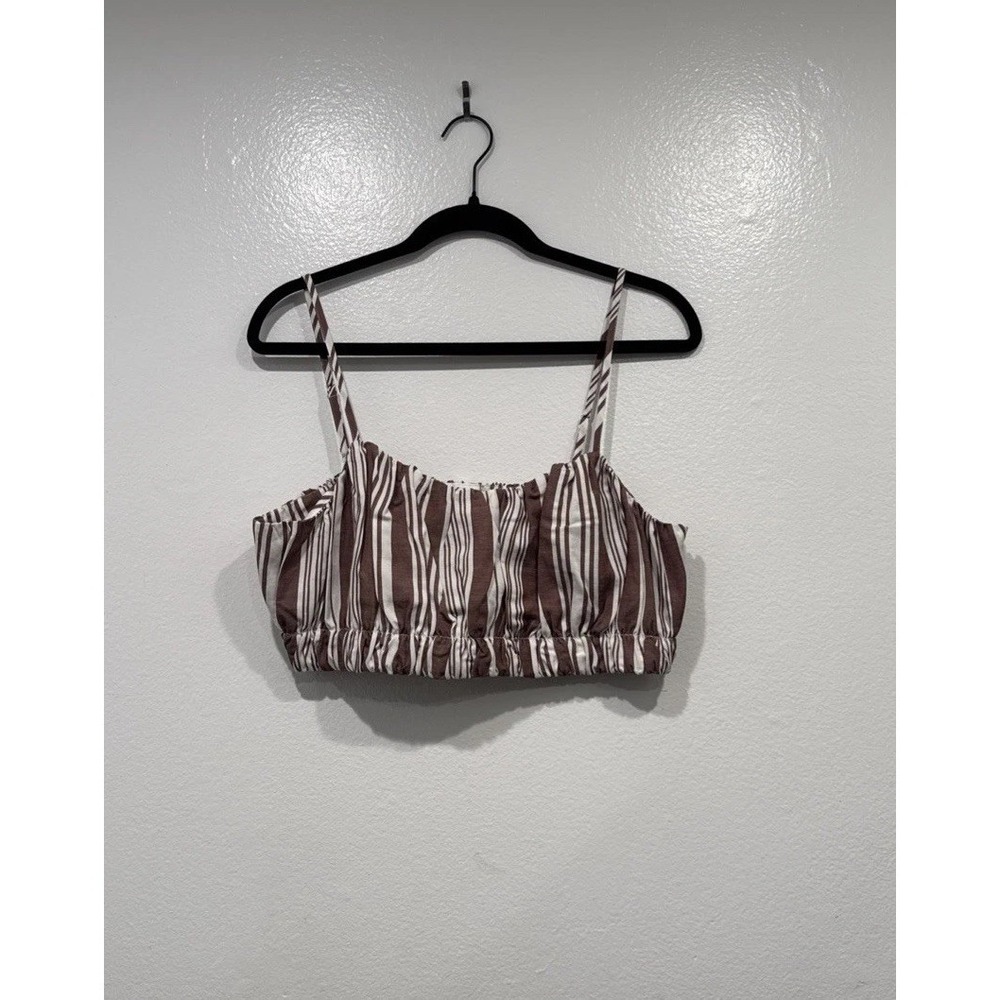 Lemlem X H&M Striped Linen Crop Top Womens Size Medium Coastal‎ Boho Vacation